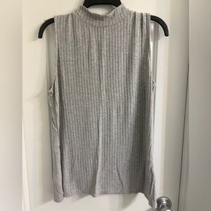 White House Black Market Gray Ribbed Tank Top